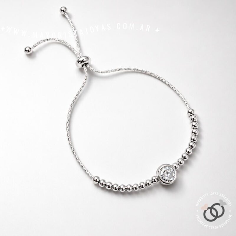 PULSERA PLATA Y CUBIC (PBZ0001)