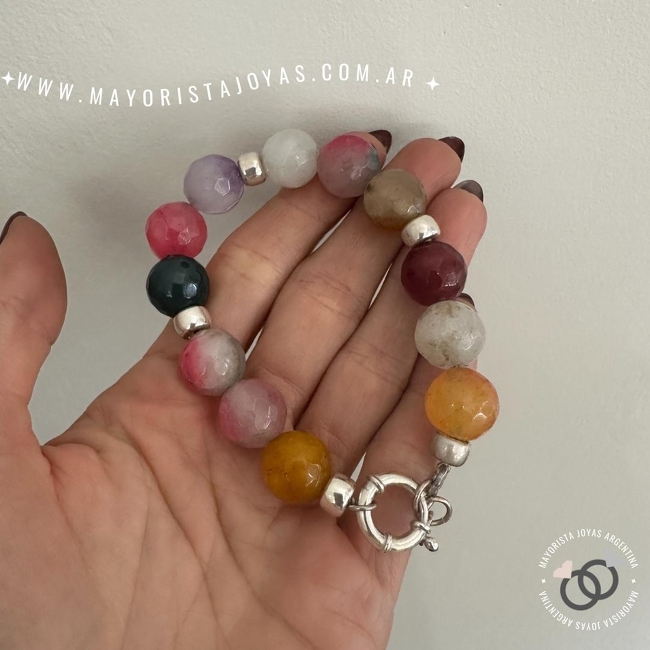 PULSERA PLATA Y PIEDRA (PBN0199)