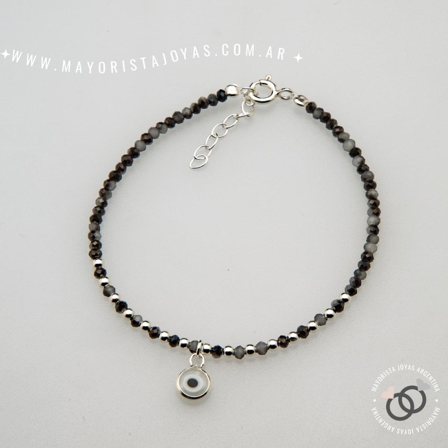 PULSERA PLATA Y CRISTAL (PBC0371)