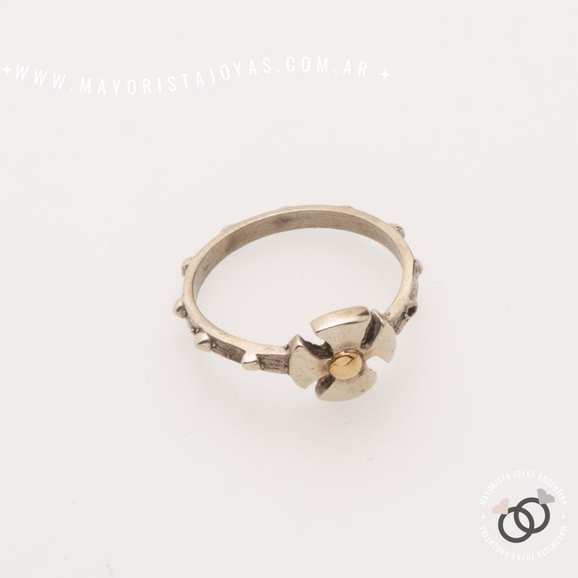 ANILLO PLATA Y ORO (POA0547)