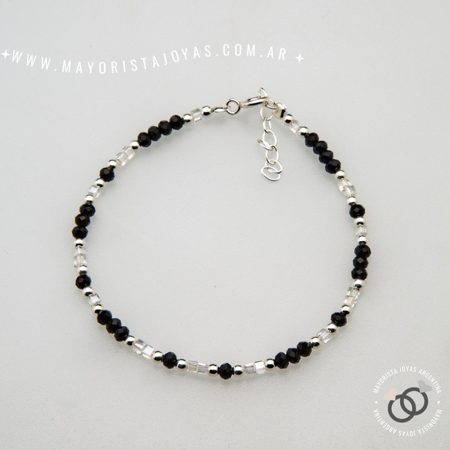 PULSERA PLATA Y CRISTAL (PBC0368)