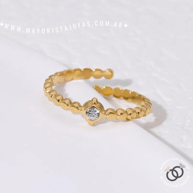ANILLO ACERO Y CRISTAL (AAC0219)
