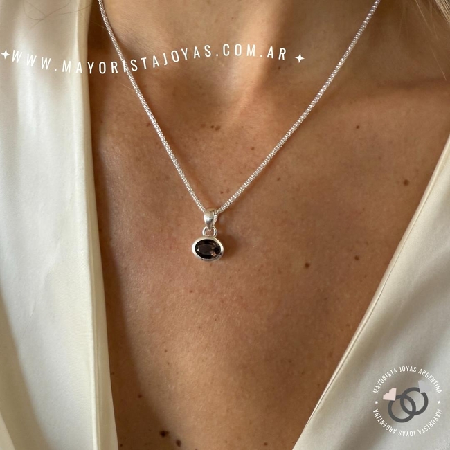 COLLAR PLATA Y PIEDRA (PCN0008)