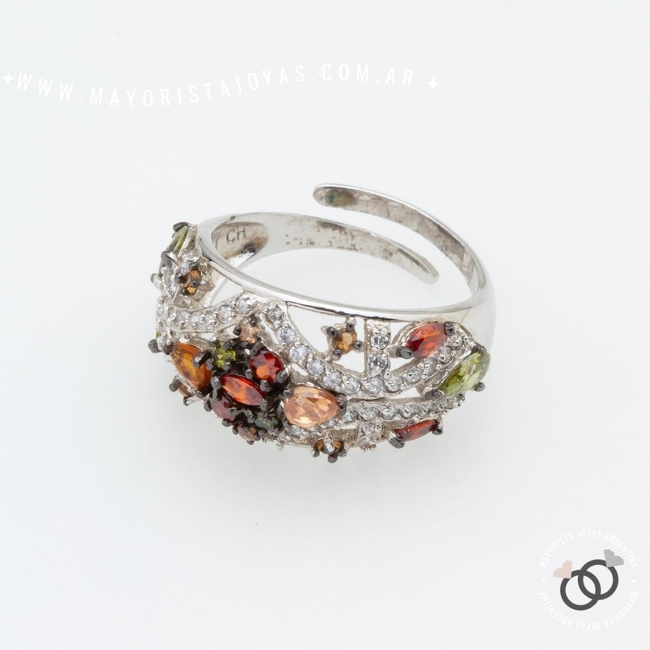 ANILLO PLATA Y CRISTAL (PAC0467)