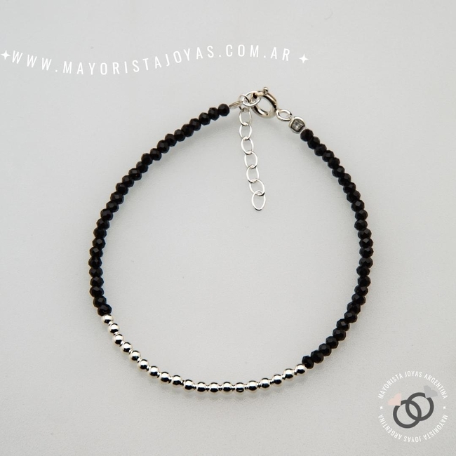 PULSERA PLATA Y CRISTAL (PBC0373)