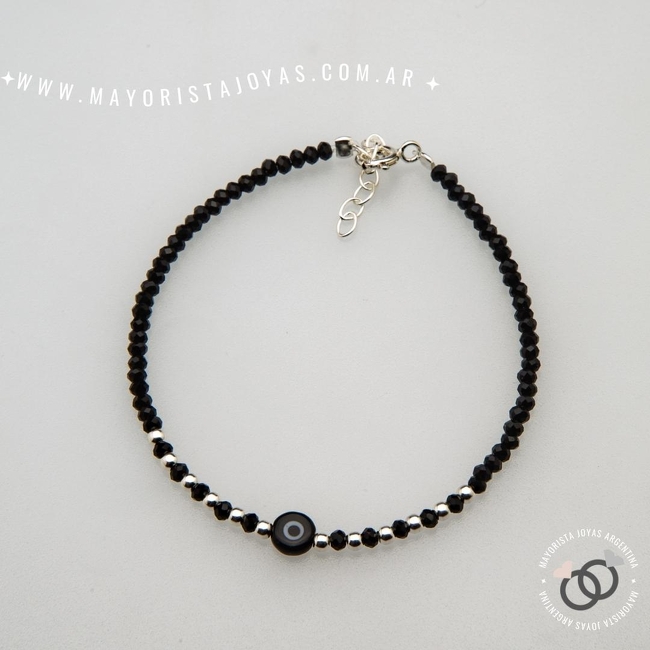 PULSERA PLATA Y CRISTAL (PBC0370)