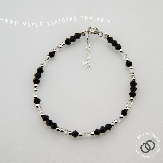 PULSERA PLATA Y CRISTAL (PBC0374)