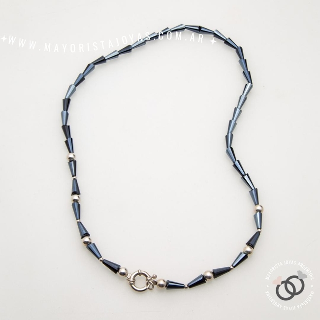 COLLAR PLATA 925 CON CRISTALES (PCK0067)