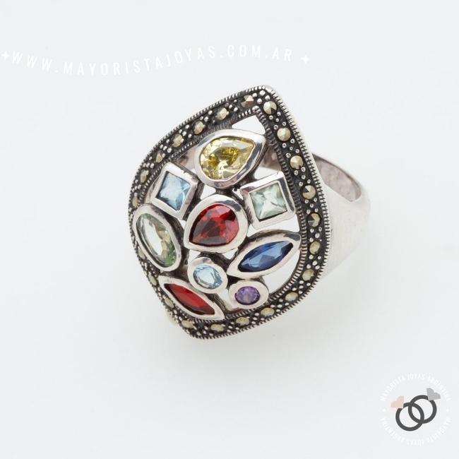 ANILLO PLATA Y CRISTAL (PAC0492)