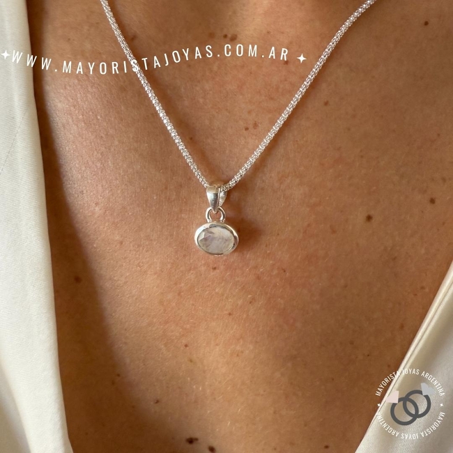 COLLAR PLATA Y PIEDRA (PCN0005)