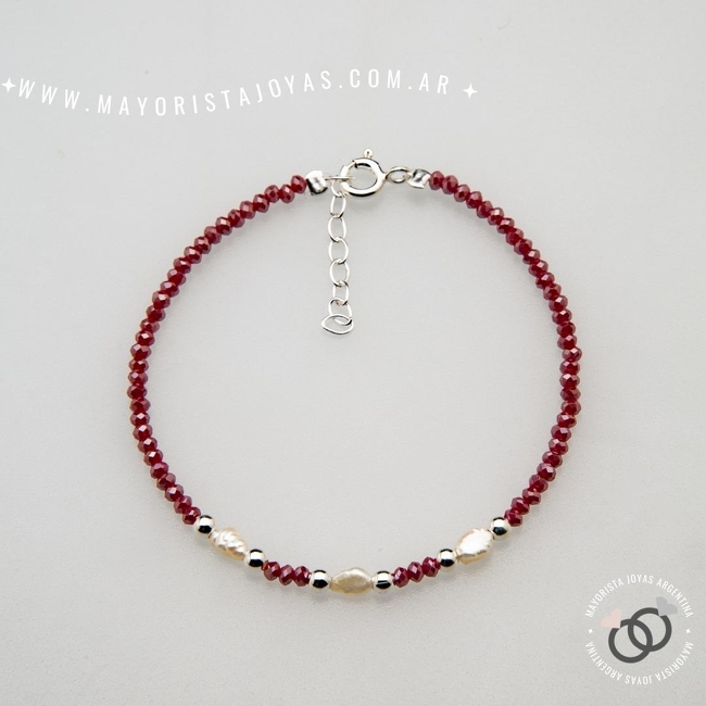 PULSERA PLATA Y CRISTAL (PBC0333)