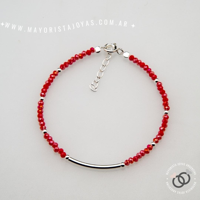 PULSERA PLATA Y CRISTAL (PBC0329)