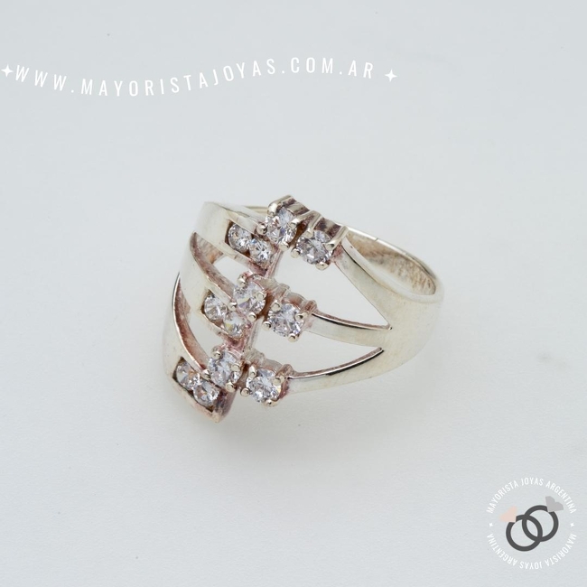 ANILLO PLATA Y CRISTAL (PAC0463)