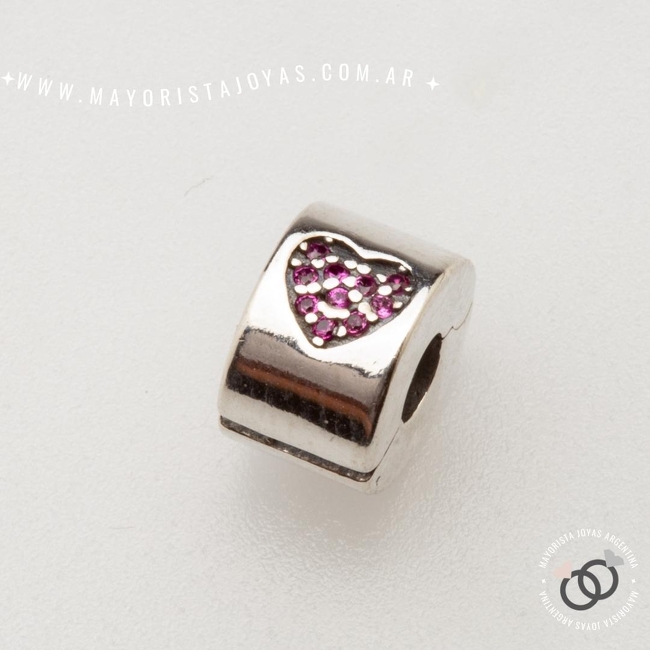 CHARMS CLIP PLATA Y CUBIC PARA PANDORA (PP0166)