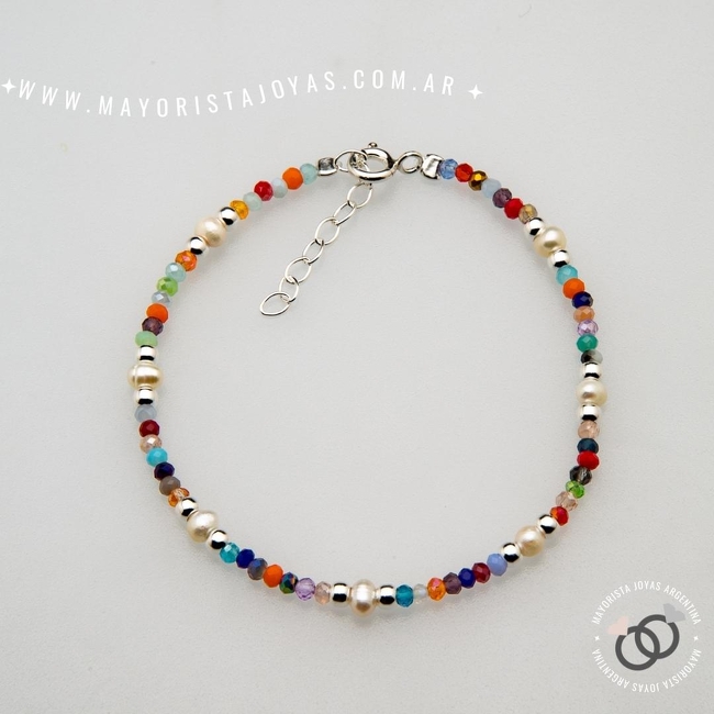 PULSERA PLATA Y CRISTAL (PBC0381)