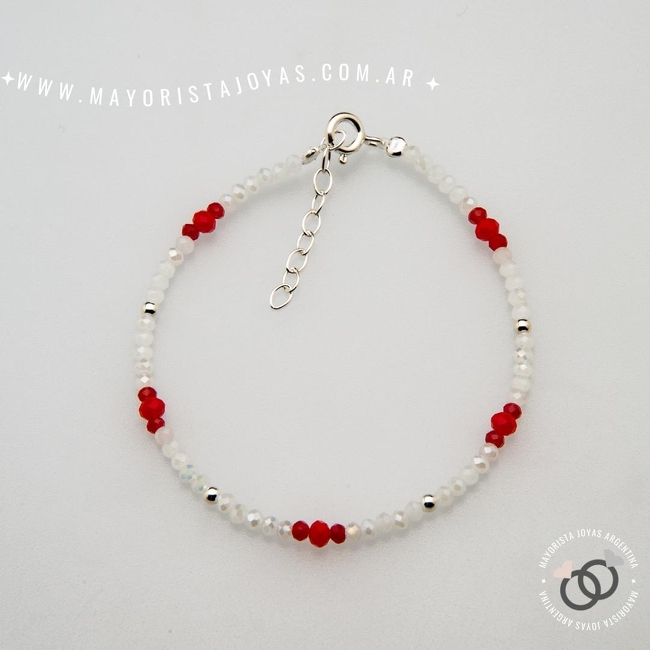 PULSERA PLATA Y CRISTAL (PBC0313)