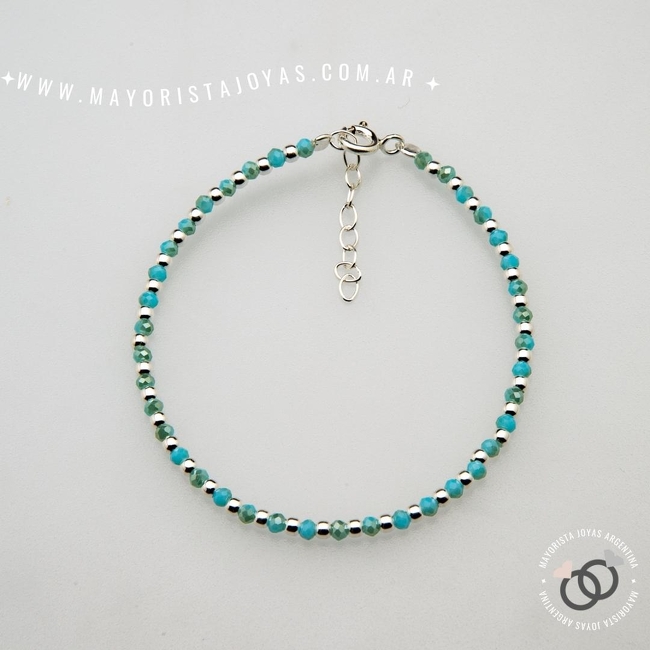 PULSERA PLATA Y CRISTAL (PBC0349)