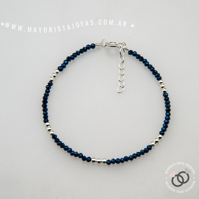 PULSERA PLATA Y CRISTAL (PBC0346)