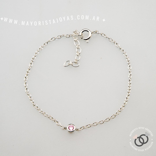 PULSERA PLATA Y CUBIC (PBZ0158)