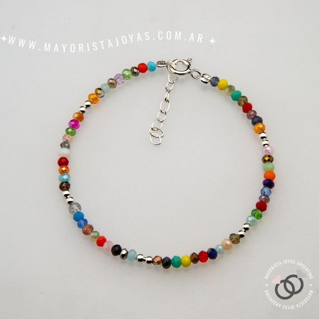 PULSERA PLATA Y CRISTAL (PBC0392)