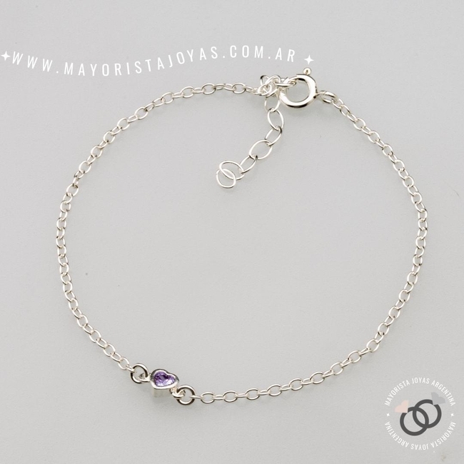 PULSERA PLATA Y CUBIC (PBZ0166)