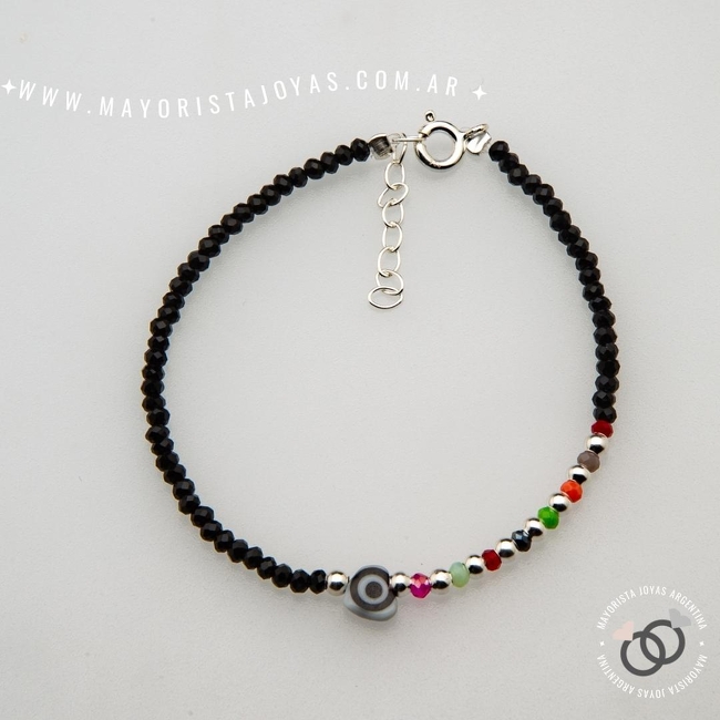 PULSERA PLATA Y CRISTAL (PBC0367)