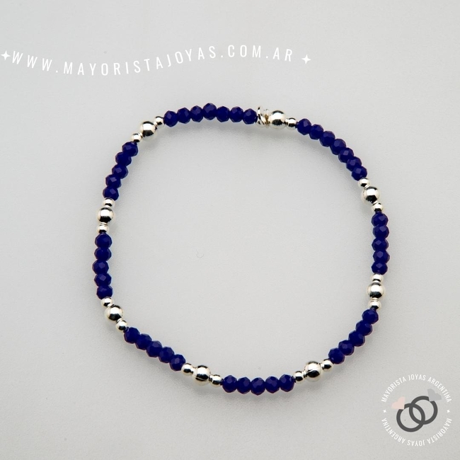 PULSERA PLATA Y CRISTAL (PBC0338)