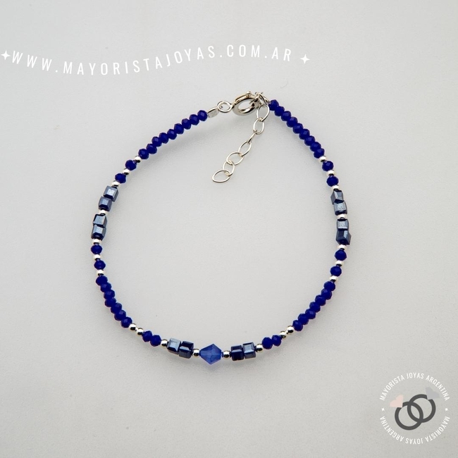 PULSERA PLATA Y CRISTAL (PBC0339)