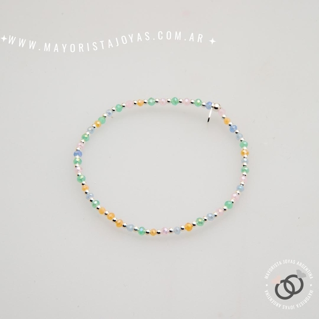 PULSERA PLATA Y CRISTAL (PBC0390)