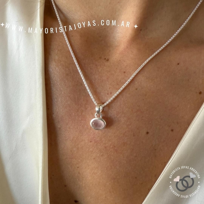 COLLAR PLATA Y PIEDRA (PCN0004)