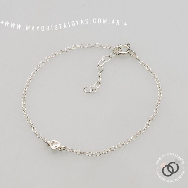 PULSERA PLATA Y CUBIC (PBZ0162)