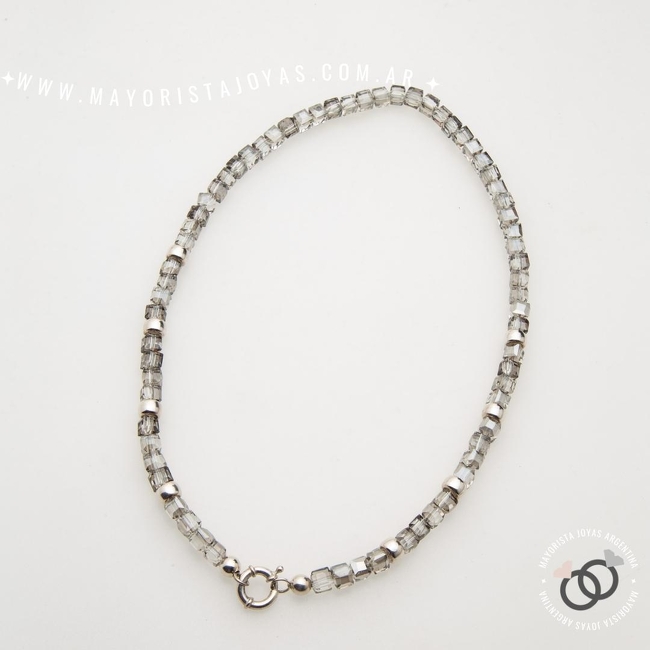 COLLAR PLATA 925 CON CRISTALES (PCK0058)