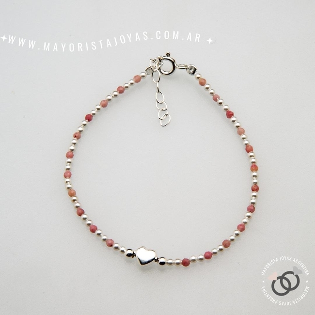 PULSERA PLATA Y PIEDRAS (PBN0123)