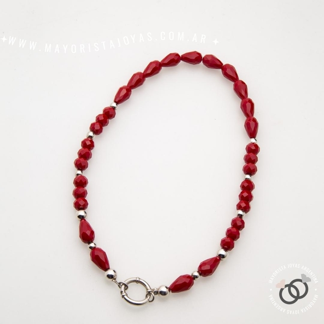 COLLAR PLATA 925 CON CRISTALES (PCK0059)