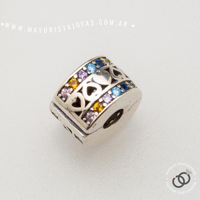 CHARMS CLIP PLATA Y CUBIC PARA PANDORA (PP0134)