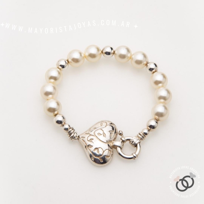 PULSERA PLATA Y PIEDRAS (PBN0178)