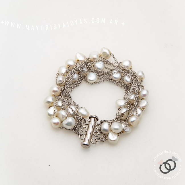 PULSERA PLATA Y PIEDRAS (PBN0179)
