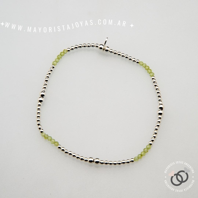 PULSERA PLATA Y PIEDRAS (PBN0155)