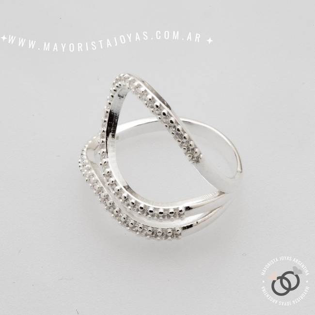 ANILLO PLATA Y CUBIC (PAC0393)