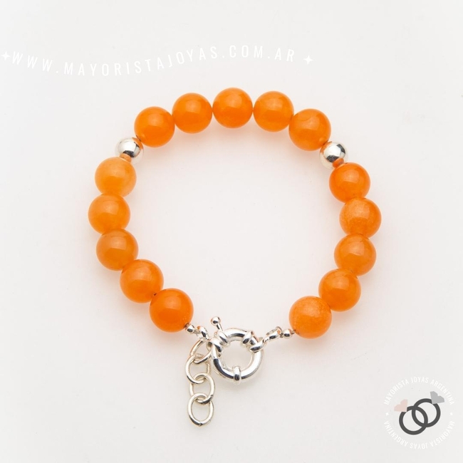 PULSERA PLATA Y PIEDRAS (PBN0186)