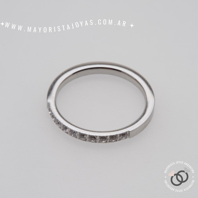 ANILLO ACERO Y CRISTAL (AAC0224)