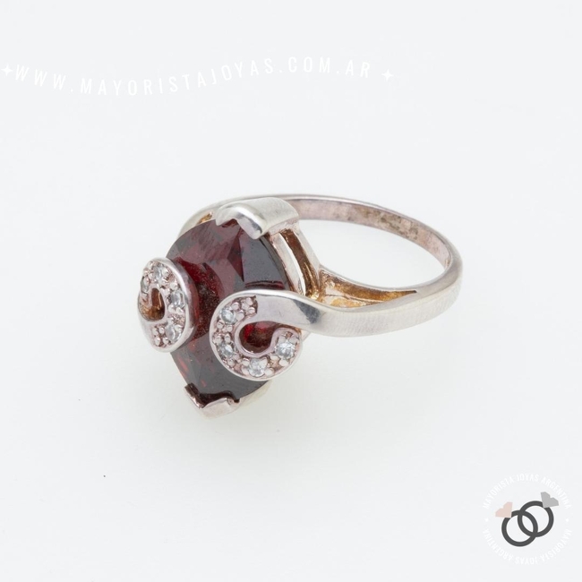ANILLO PLATA Y CRISTAL (PAC0466)