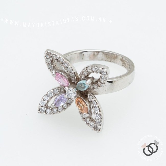 ANILLO PLATA Y CRISTAL (PAC0473)