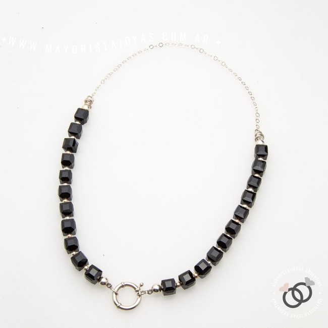 COLLAR PLATA 925 CON CRISTALES (PCK0063)
