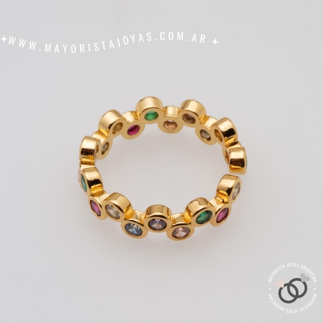 ANILLO ACERO Y CRISTAL (AAC0222)