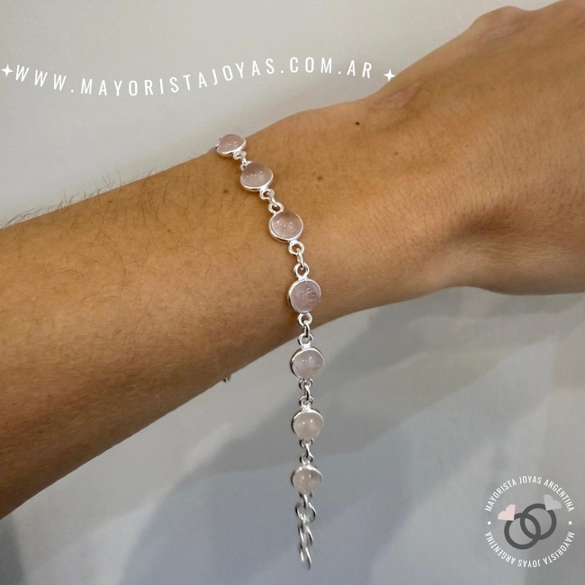 PULSERA PLATA Y PIEDRAS (PBN0162)
