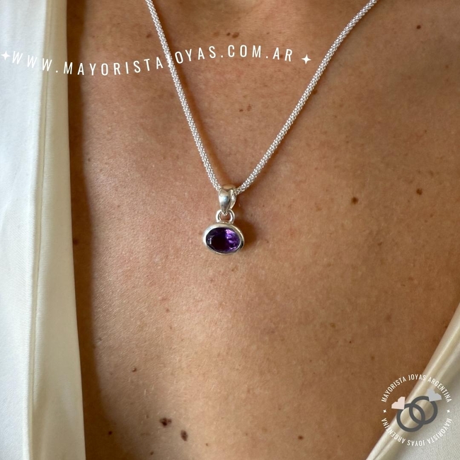 COLLAR PLATA Y PIEDRA (PCN0006)