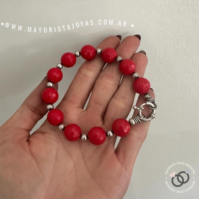 PULSERA PLATA Y PIEDRA (PBN0198)