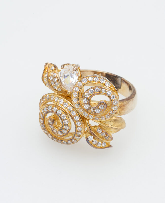 ANILLO PLATA Y CRISTAL (PAC0448)