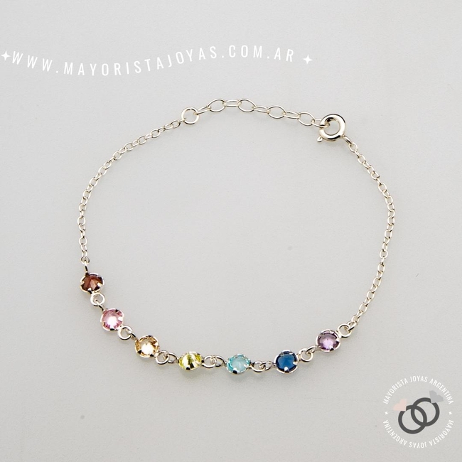 PULSERA PLATA Y CUBIC (PBZ0171)